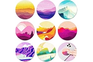 64 Pcs Calm Stickers for Anxiety Sensory Stickers Mandala Textured Strips Round Tactile Rough Calm Sensory Strips Marble Fidg