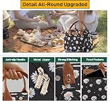 HOMESPON Insulated Lunch Bag for Work Daisy Pattern 27x21x15cm view 7