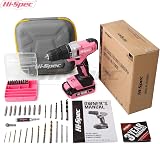 Hi-Spec 58pc 18V Pink Cordless Drill Driver Set Ladies Power Tool Rechargeable view 7