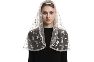 Mantveil Catholic Church Mantilla Veil: Long Vintage Christian Latin Mass Head Covering Spanish Lace Chapel Veils for Women