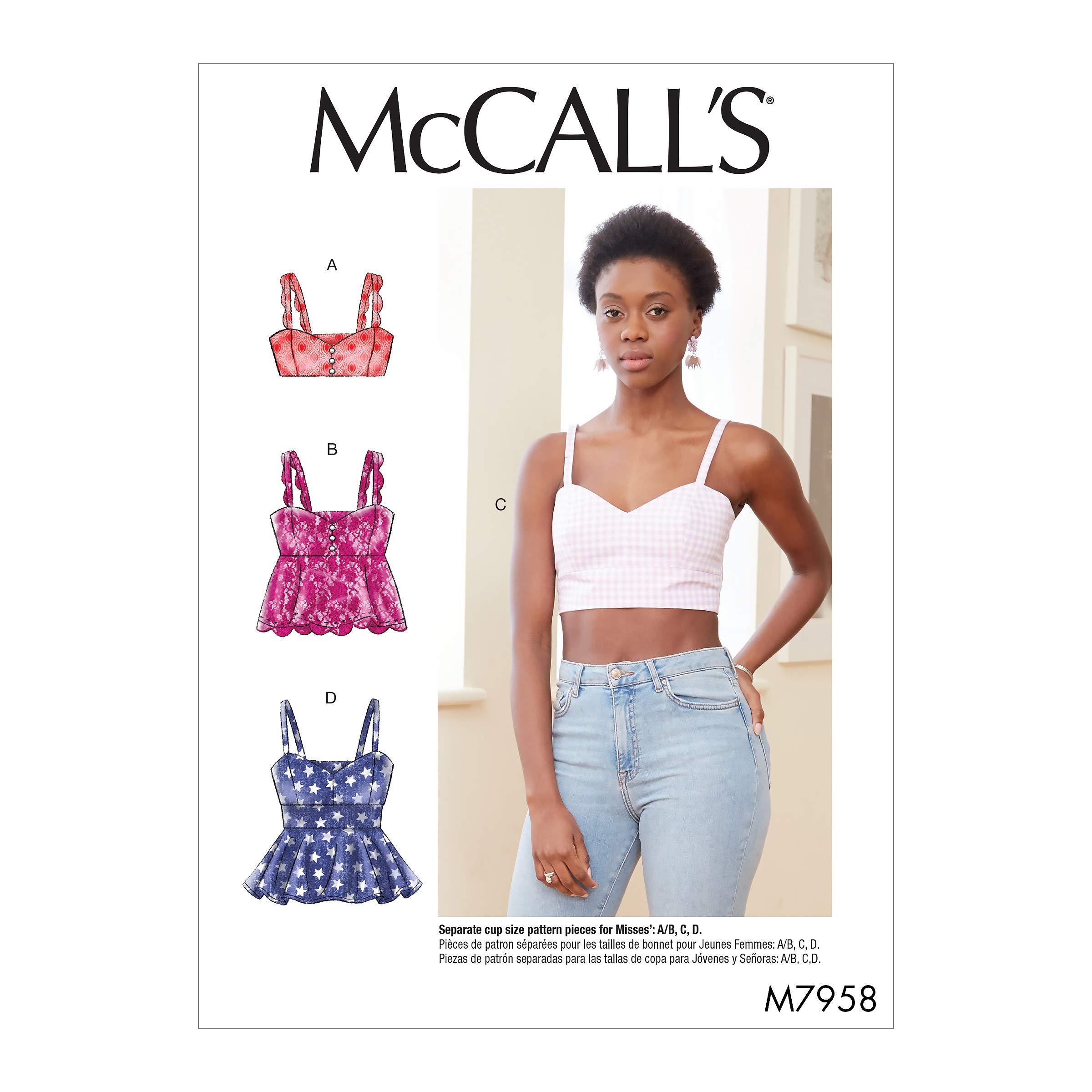 McCall's McCalls-M7958A Misses' Tops, Paper, White, Various