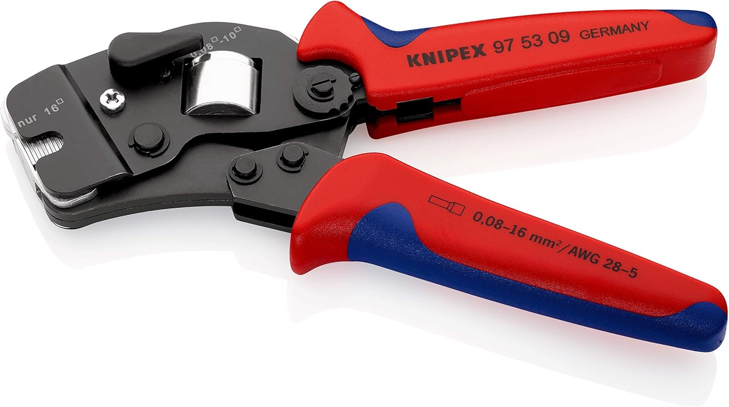 KNIPEX Self-Adjusting Crimping Pliers for Wire Ferrules with Front Loading 0.08-16 mm², Square Compression, Crimping Tool - Image 4