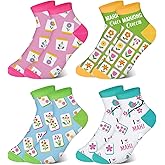 Shihanee 8 Pack of Mahjong Socks for Women Funny Mah Jong Themed Socks with Classic Patterns Gifts for Mahjong Lovers