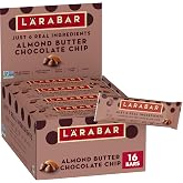 Larabar Almond Butter Chocolate Chip, Fruit &amp; Nut Bars, 16 ct, 25.6 oz | Gluten-Free, Vegan, Dairy Free, Non-GMO, Fair Trade Choc Chips, 6 Real Ingredients, Good Source of Fiber