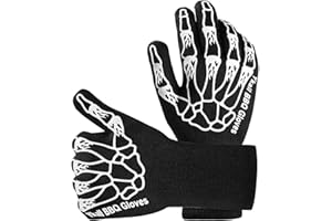 Ykall BBQ Grilling Gloves, Oven Gloves 1472°F Extreme Heat Resistant Grill Gloves, 14" Food Grade Kitchen Oven Mitts, Non-Slip Cooking Hot Gloves for Barbecue, Cooking, Cutting, Baking, Welding