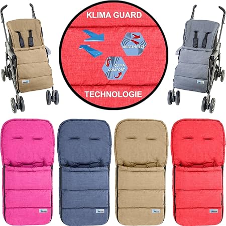 Fußsack / Sommerfußsack (Mit KLIMA GUARD - TECHNOLOGIE) für Kinderwagen / Buggy / Jogger Kinder (DUNKELBLAU)