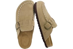 CUSHIONAIRE Canoe Genuine Suede Clogs for Women Footwear with Moc Toe Design – Casual Slip On Womens Shoes