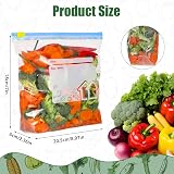 Hemiks 50 Pcs 1L Reusable Zip Lock Freezer Bags with Expandable Bottom view 2
