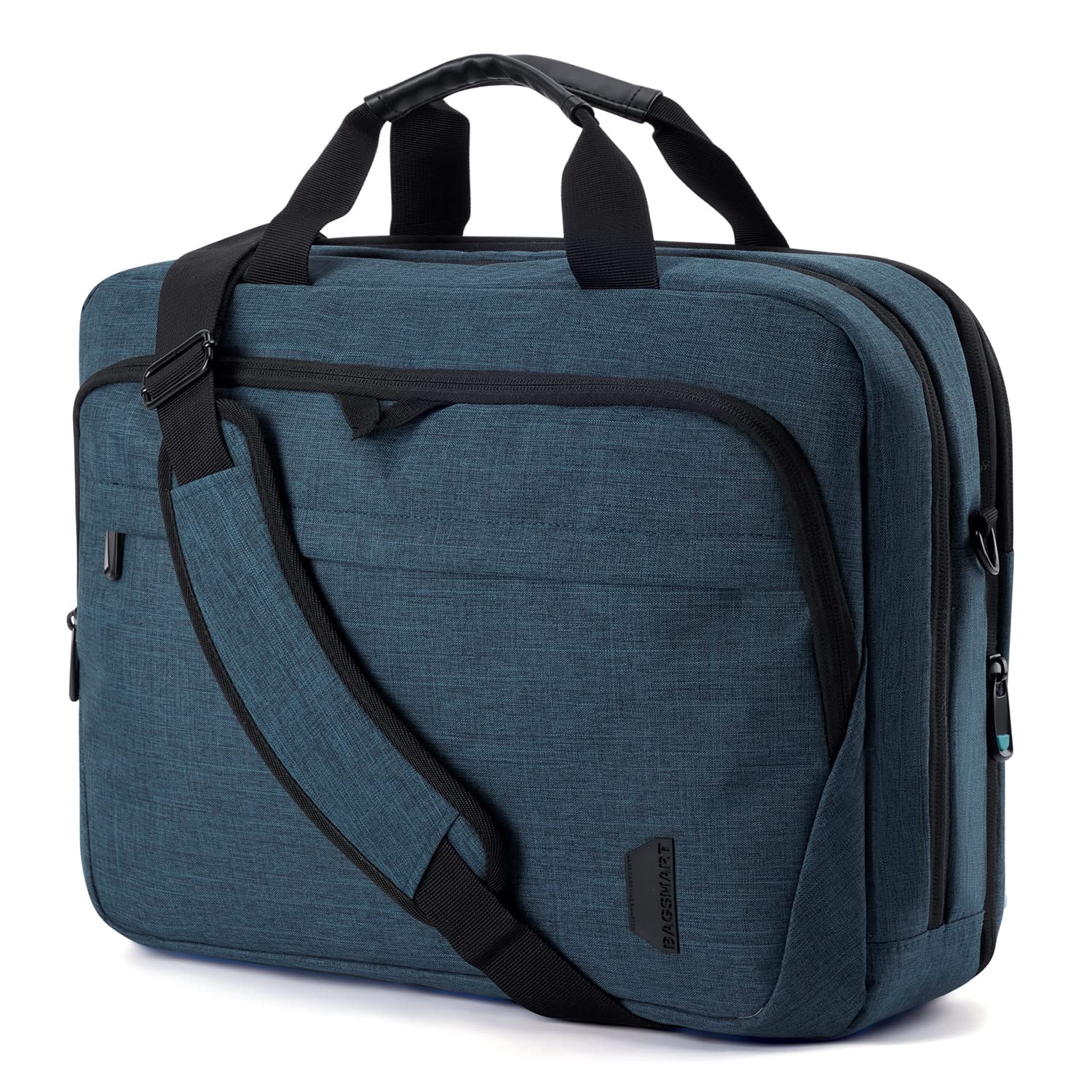 BAGSMART 17.3 Inch Laptop Bag, Expandable Computer Bag Laptop Briefcase Men Women, Laptop Shoulder Bag, Work Bag Business Travel Office, Dark Blue