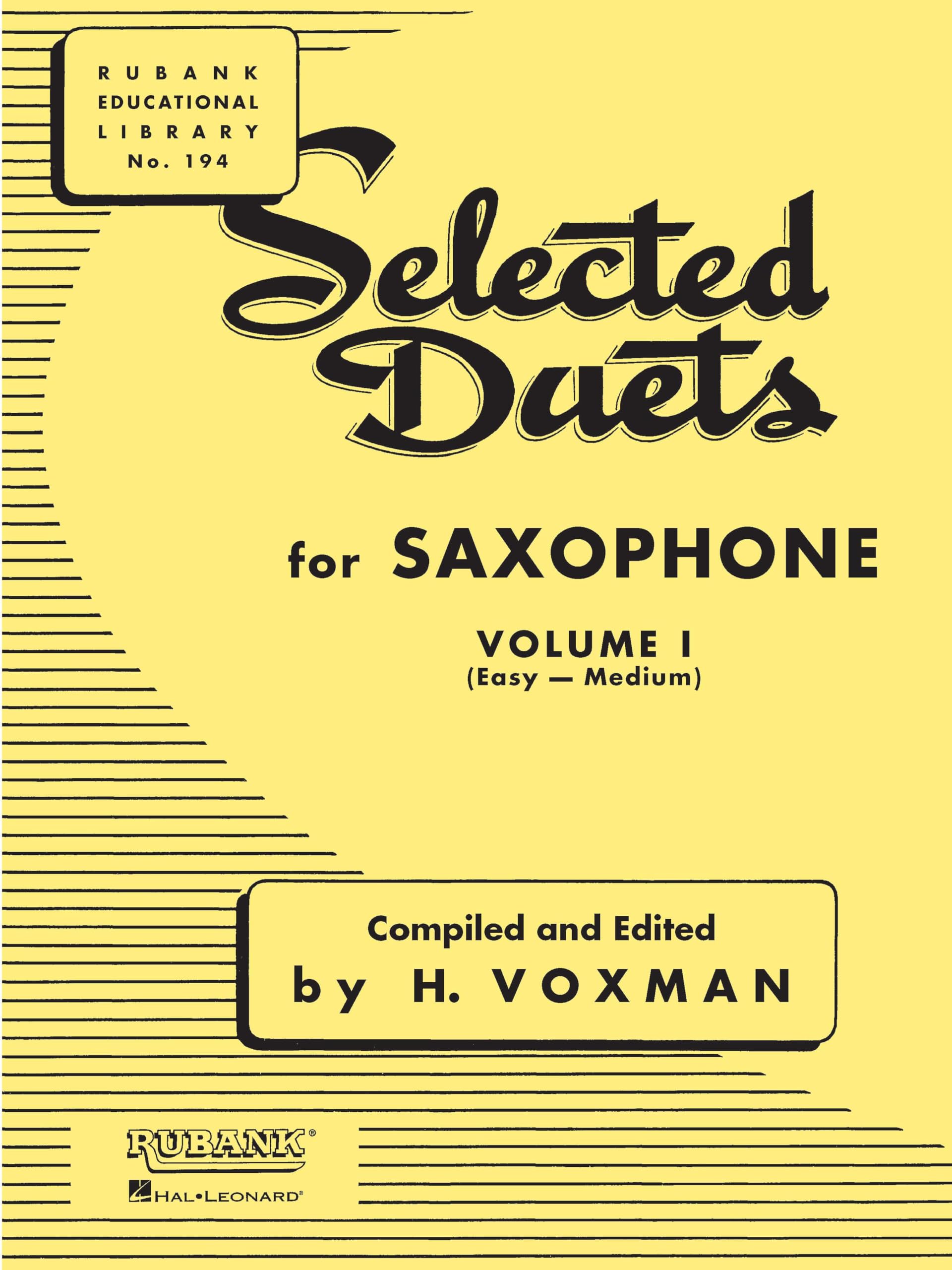 Selected Duets for Saxophone Vol. 1.: Easy- Medium