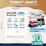 Storage Master Vacuum Storage Bags Space Saver 80% More Space With Hand Pump 10 view 2