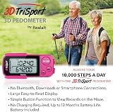 Realalt 3DTriSport Pedometer 3D Sensor Clip Strap 30 Day Memory Magenta view 6