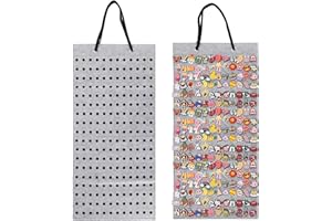 JUXYES Shoe Charms Organizer Wall Hanging Collection Holder With 216 Holes, Portable Decorative Croc Display Hanging Decoration Storage Organizer, Gray