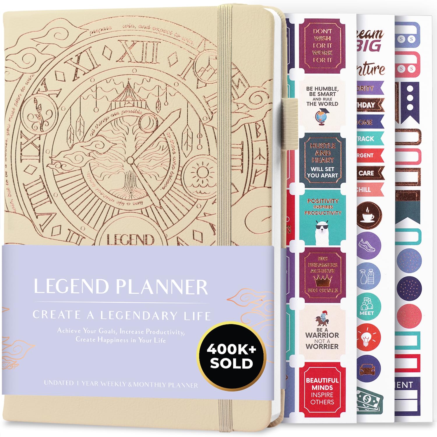 Legend Planner – Weekly & Monthly Life Planner to Hit Your Goals & Live Happier. Organizer Notebook & Productivity Journal. A5 (Seashell)