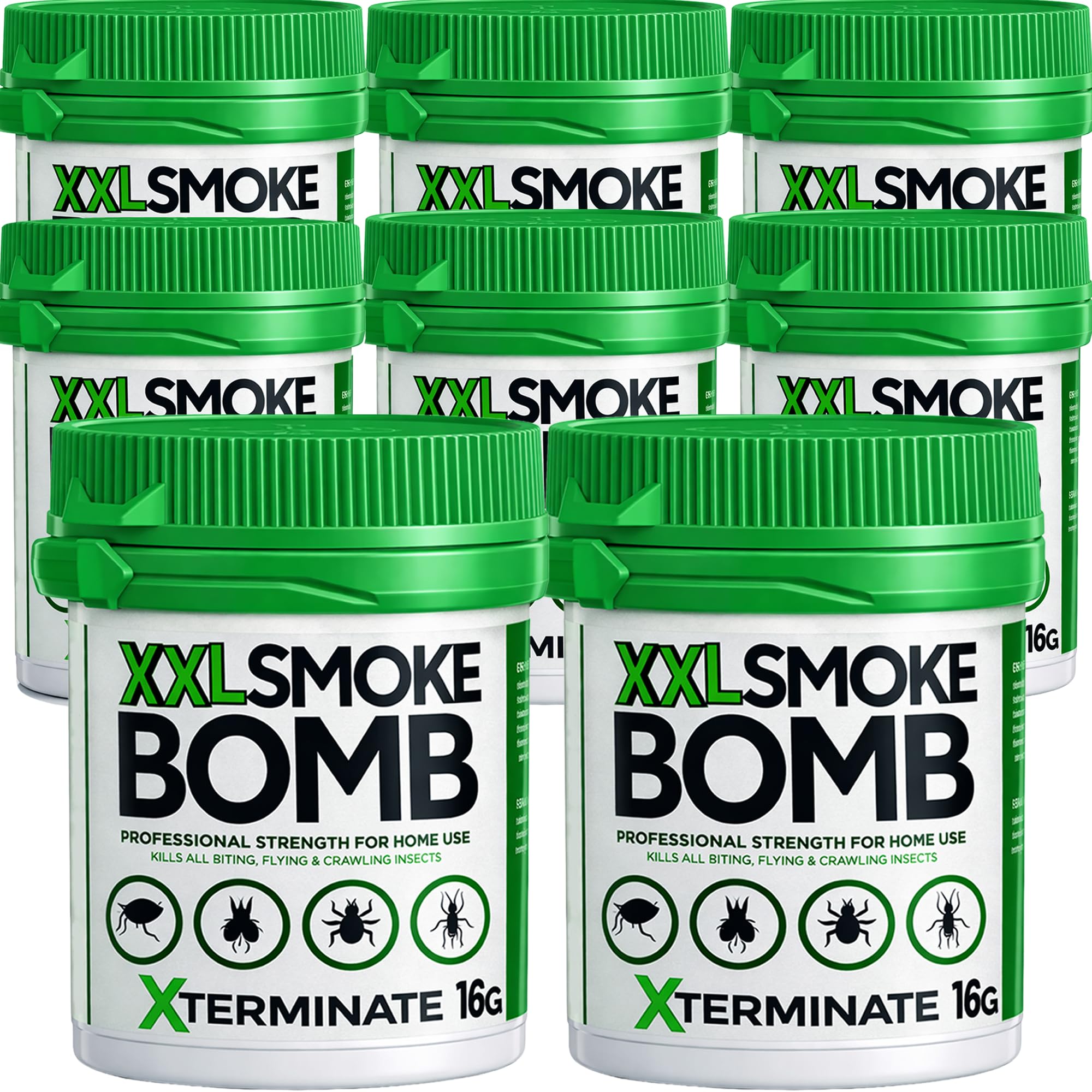 Xterminate XXL 16g Smoke Bomb Fogger Killer For Fleas, Bed bug, Carpet Moths, Cluster Fly, Silverfish, Carpet Beetle Insects (HSE Approved And Tested) (8)