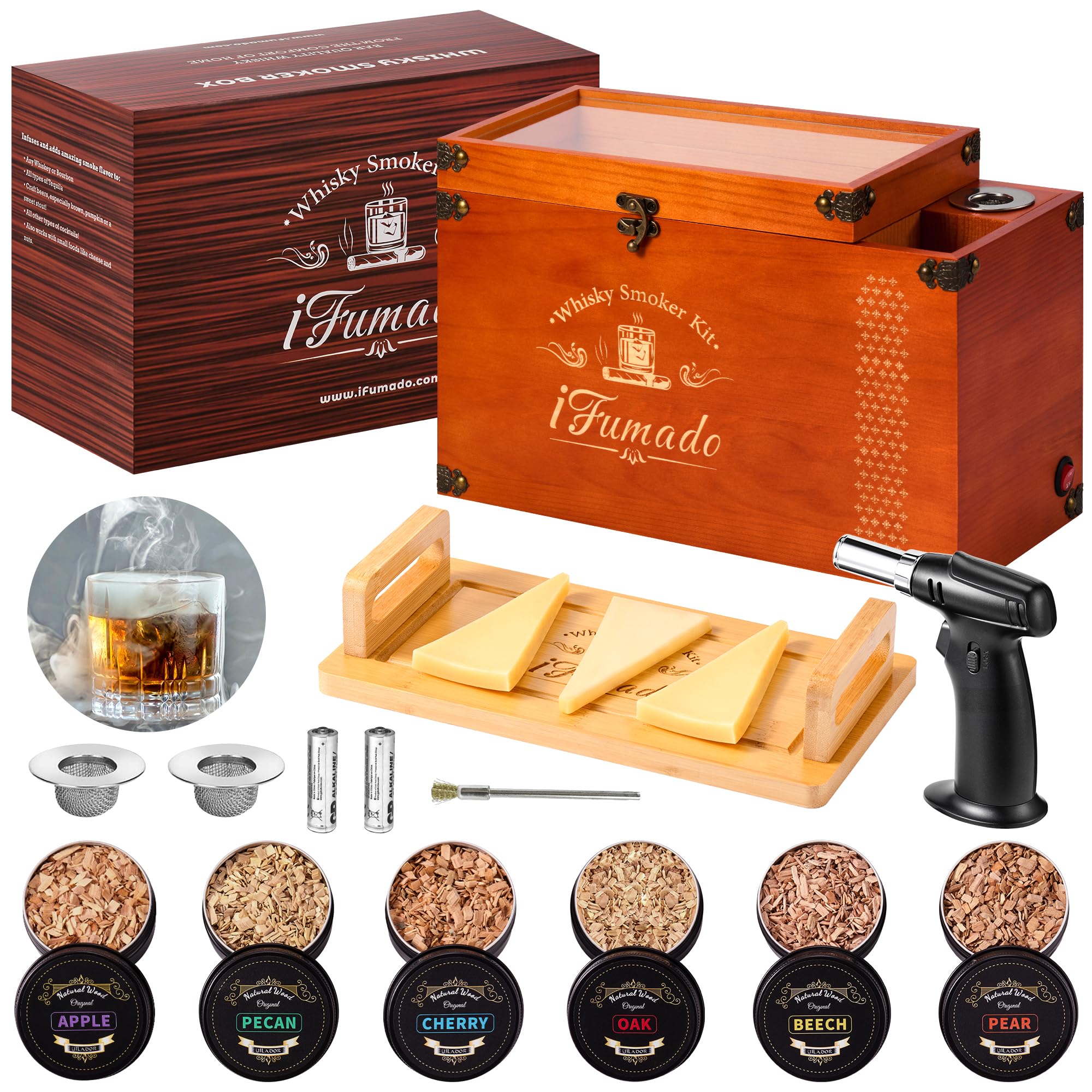 Photo 1 of **DAMAGED AND MISSING PARTS**Electric Old Fashioned Smoker Kit – Whiskey Smoker Kit with Built-In Smoke Chamber & Storage, 2-in-1 Cocktail & Food Flavor Infuser, Premium Wooden Box, Best Gift for Men & Bourbon Lovers