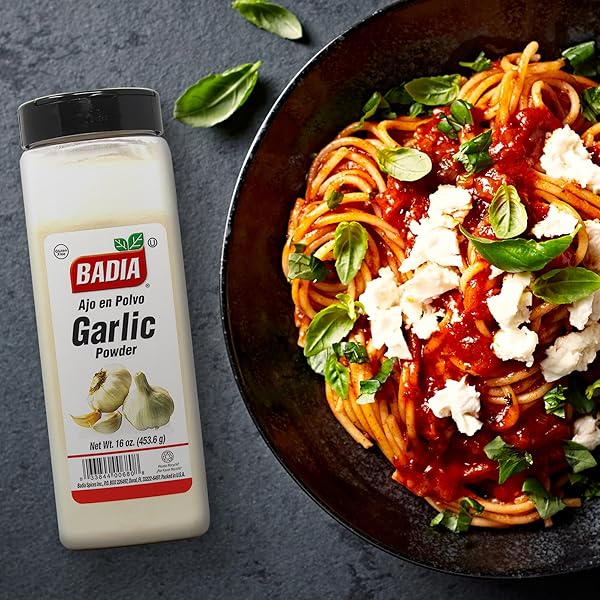 BADIA GARLIC POWDER, 16 OZ – PREMIUM GARLIC POWDER FOR COOKING, SEASONING & SPICE BLENDS, FRESHLY GROUND AND FLAVORFUL