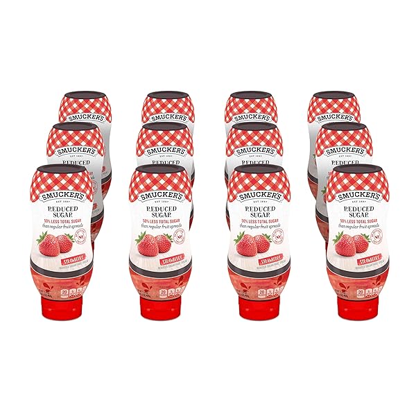 SMUCKER’S REDUCED SUGAR STRAWBERRY SQUEEZABLE FRUIT SPREAD, 17.4 OUNCES