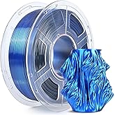 SUNLU Silk Dual Color Pla Filament, Silk PLA 3D Printer Filament 1.75mm, Shiny Silk Texture, Dimensional Accuracy +/- 0.02mm, 1KG Spool (2.2 lbs), PLA Silk Dual Color (Black Blue)