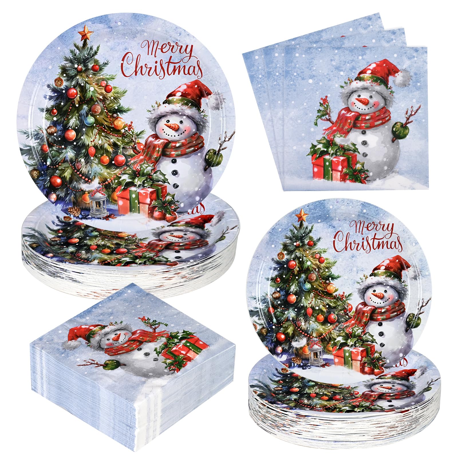 homlouue-christmas-paper-plates-and-napkins-christmas-tree-snowman