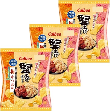 Amazon カルビー 堅あげポテト 梅かつお味 60g 3袋 スナック菓子 通販
