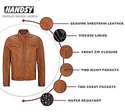 HANDSY Leather Jackets For Men - Leather Motorcycle