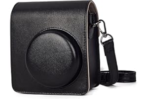 Phetium Instant Camera Case Compatible with Instax Mini 40,PU Leather Bag with Pocket and Adjustable Shoulder Strap (Black)