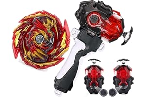 SUPERBLADE Gaming Top Toys B-184 Launcher Set Bey Battling Tops Burst B-155 Booster Master Diabolos.Gn Bay Blades for 8-12 Left Right Launcher Grip Play Blade Blades for Boys 6-8 Kids Festival Gifts