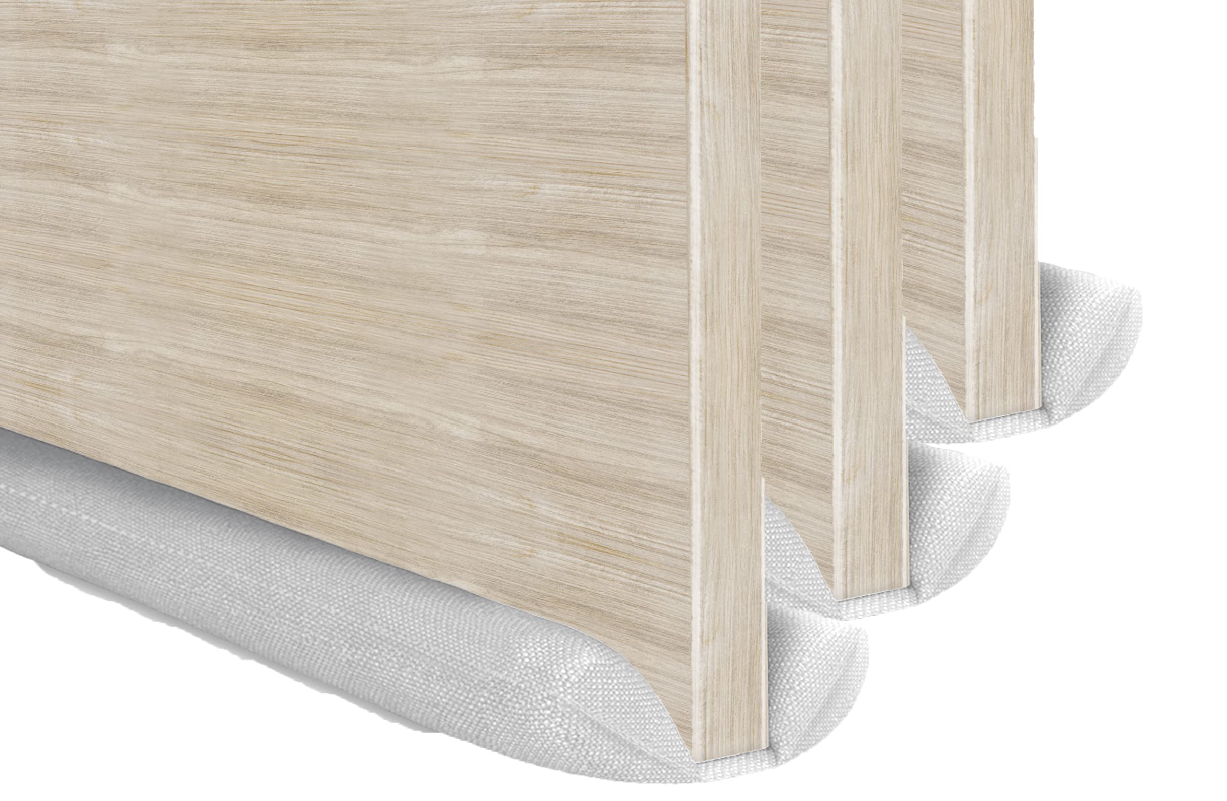 3 x MOXVIO Draft Excluder, Double Under Door Draught Excluder, 2 Sided Cushion Draft Stopper, 70 to 90 cm Cut-to-Size Adjustable Width, Waterproof Snowproof 600D Oxford Fabric (White)