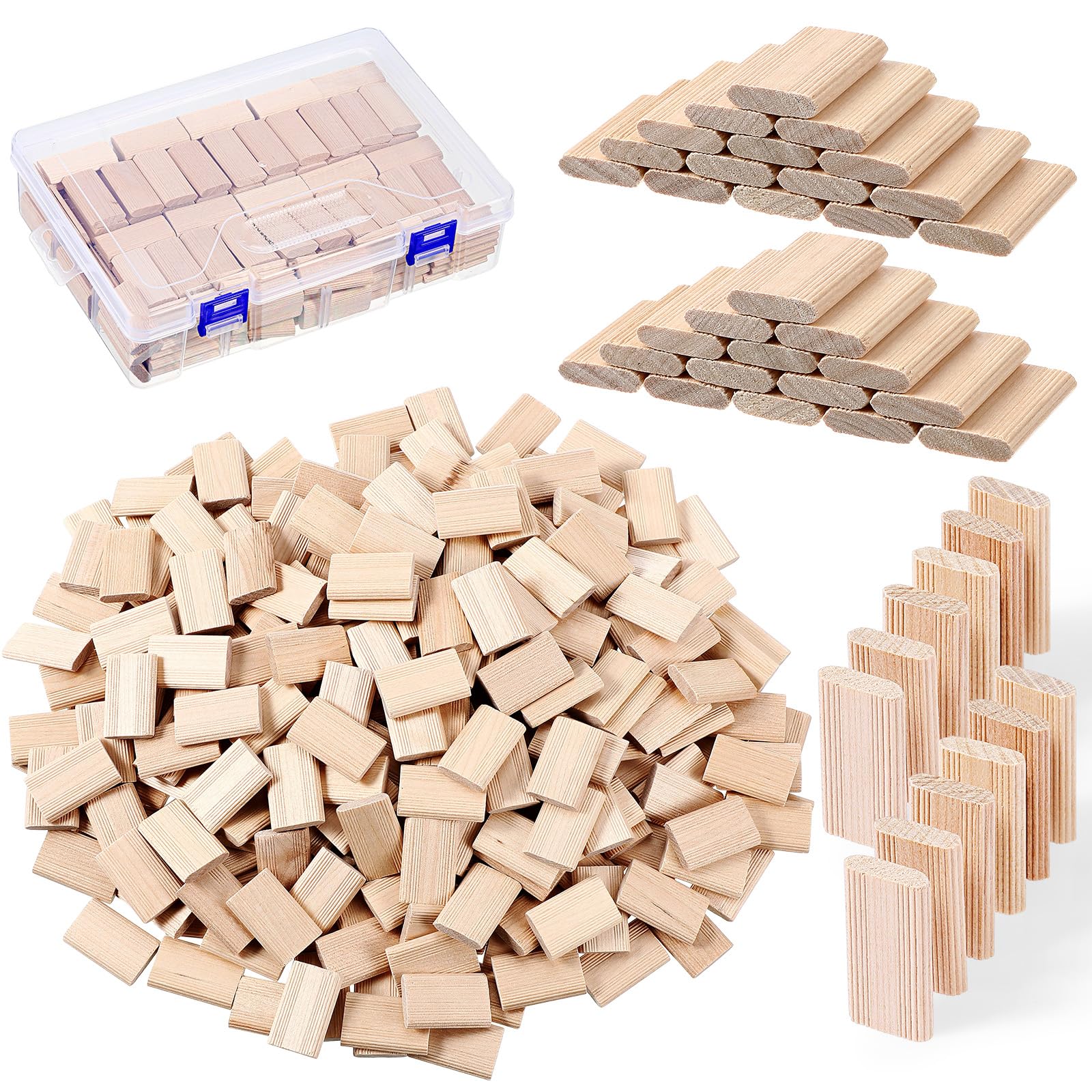 Photo 1 of Barydat Domino Tenon Beech Wood Beechwood Loose Tenons Compatible with Domino Insertion Dowel Block for Joinery Systems, Woodworking Furniture Splicing(300 Pcs,5mm x 19mm x 30mm)
