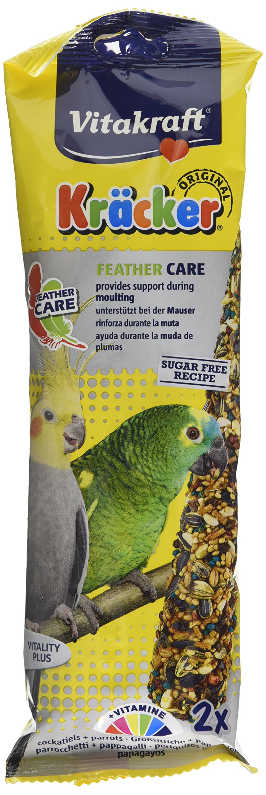 Vitakraft Kracker Cockatiel/Parrot Bird Food Feathercare, Pack of 5
