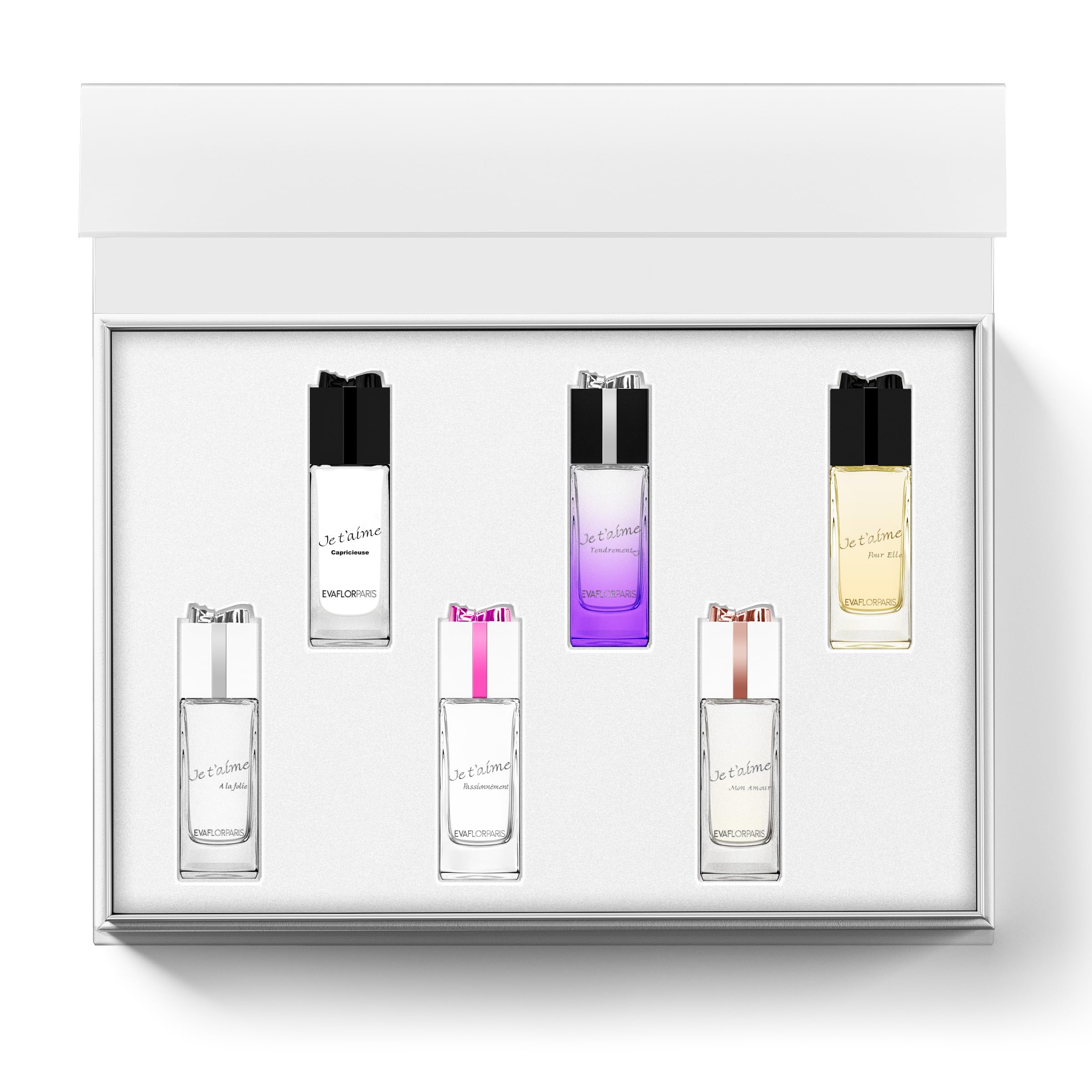 JE T'AIME Gift Set 6 Miniatures • Eau de Parfum • Women's Perfumes • Collection • EVAFLORPARIS • 10 ml