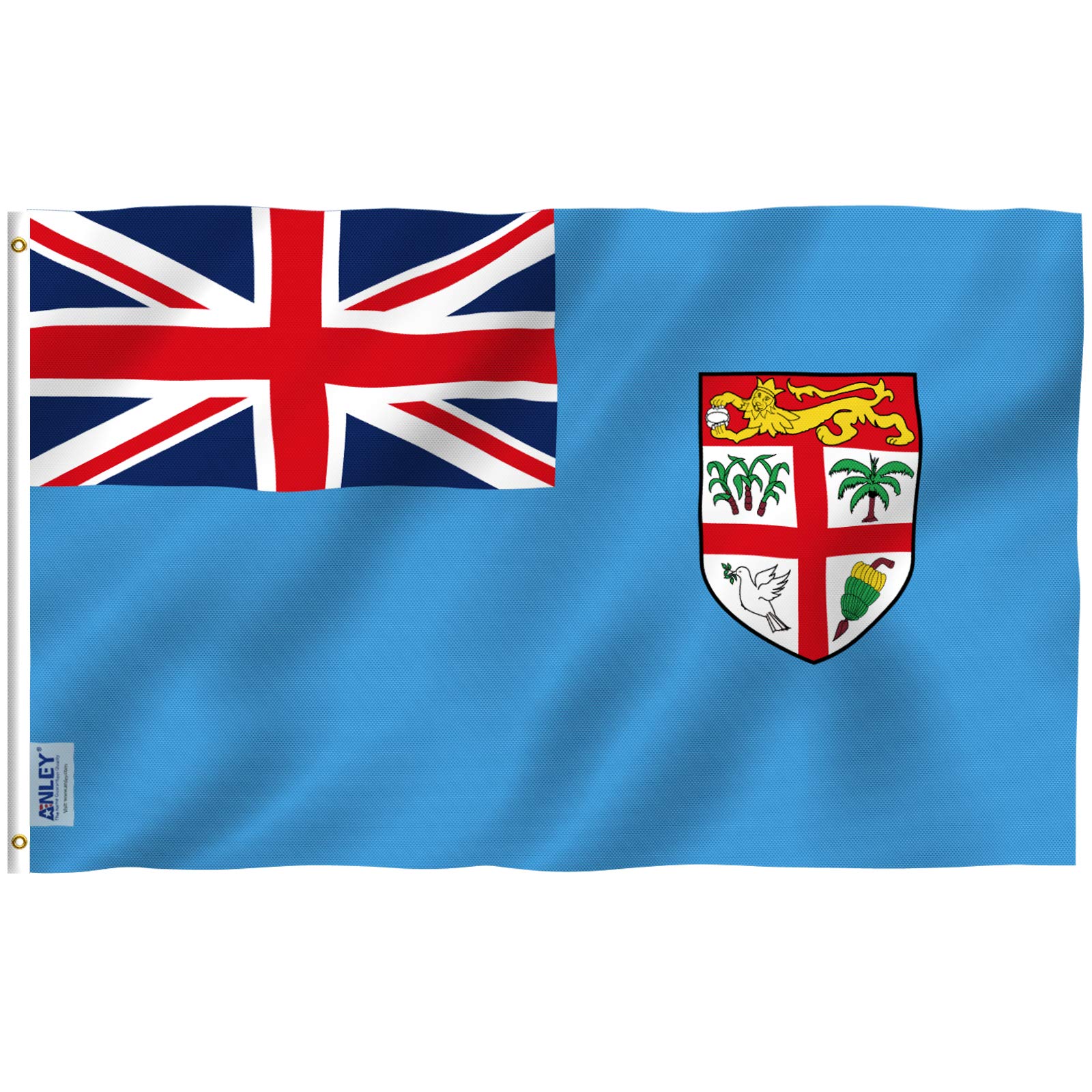 ANLEY Fly Breeze 3x5 Feet Fiji Flag - Vivid Color and UV Fade Resistant - Canvas Header and Double Stitched - Fijian Flags Polyester with Brass Grommets 3 X 5 Ft