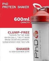 PhD Nutrition Mixball Shaker 600 ml Red Non-Drip Lid Wire Mixball view 3
