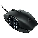 Logitech G600 MMO Gaming Mouse, RGB Backlit, 20 Programmable Buttons, Black