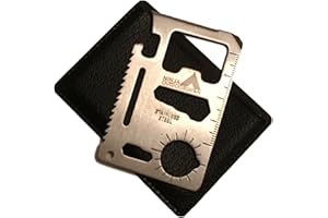 Ninja Outdoorsman 11 in 1 Stainless Steel Credit Card Pocket Sized Survival Multi tool (Single)
