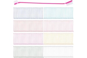 NUOGO 200 count Dog Toothbrush Bulk Dual Headed Dental Brushes Dogs Tooth Brushing Kit Long Handle Pet Tooth Brush for Puppy Large Small Cats and Most Pets Teeth Cleaning Dental Care Supplies, 8 Colors