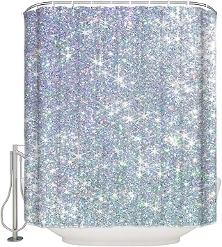 Nobranded Cortina de baño con Estrellas Brillantes con Lentejuelas