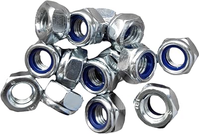 LLB M16 Locking Nyloc Hex Nut 16mm Galvanised Steel Zinc Box of 6