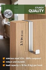 4smile Over Door Hook Set of 10 – Stainless Steel, Leaf Depth 3.6/4.6 cm view 5