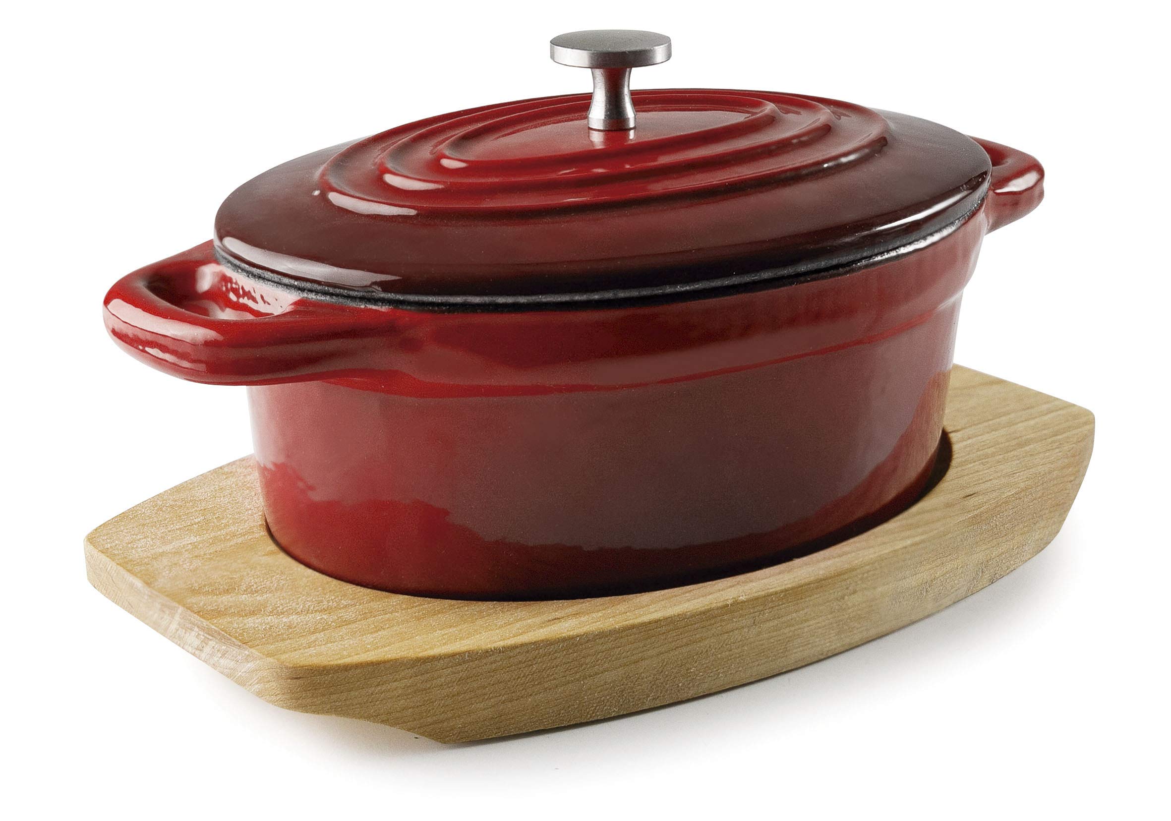 Lacor Magma Red/Grey Oval pan + lid Red Degradé