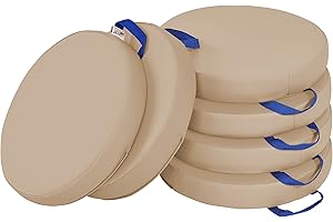 ECR4Kids SoftZone Floor Cushions, Round, Flexible Seating, Sand, 6-Piece