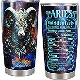 Personalized Aries Tumbler Constellation Zodiac Astrology Insulated cups Travel Coffee Mug Cup with Lids Stainless Steel 20 30 Oz Gifts for Men Women Birthday Christmas