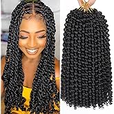 Xtrend 7Packs Black 12inch Passion Twist Hair Water Wave Crochet Braids for Passion Twist Crochet Hair Passion Twist Braiding