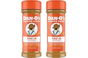 Dan-O's Tac-O Seasoning, 2.5 oz Bottle, 2 Pack, All Purpose Taco Seasoning for Tacos, Quesadillas, Ground Beef and More, Sugar Free, Zero Calorie, Use this Spice Blend for a Flavorful Kick to Any Dish