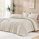 Andency Beige California King Comforter Set, 3 Pieces Cream Boho Tufted Cal King Bedding Set & Collections, Soft Lightweight Down Alternative Bed Set (104x96In, 2 Pillowcases)