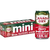 Canada Dry Fruit Splash Cherry Ginger Ale Soda, 7.5 Oz Mini Cans, 10 Count