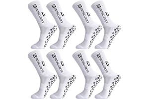 Jspupifip 8 Pairs Grip Soccer Socks for Men Anti Slip Sports Socks Grips Sock for Football Basketball Volleyball Running