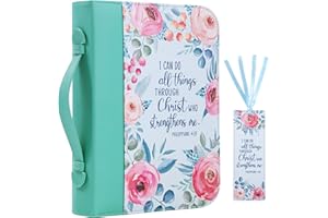 FAITHFUL HERS Bible Cover Case for Women PU Leather Woman Book Carrying Bag Bible Study Sipples Accessories with PU Bookmark Journaling Kit Christian Gifts