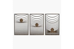 Set of 3 Gravity Wall Art Wood, Large Rectangular Wooden Wall Art, Aesthetic Wood Wall Art for Modern Interiors, Home Gift Wo